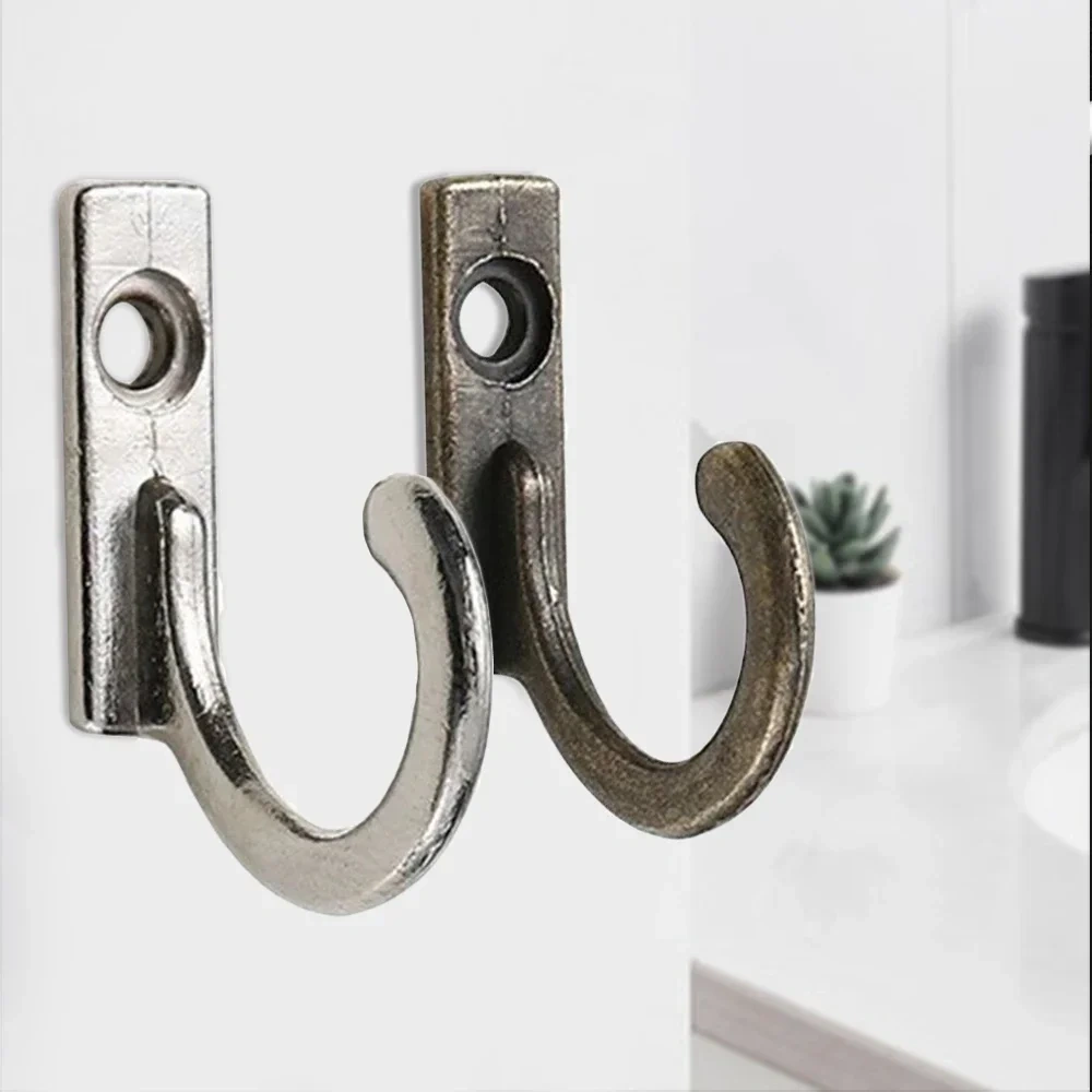 10/50PCS Small Antique Hooks Wall Hanger Curved Buckle Horn Lock Clasp Hook for Wooden Jewelry Hardware Home Coats Hat Clothes