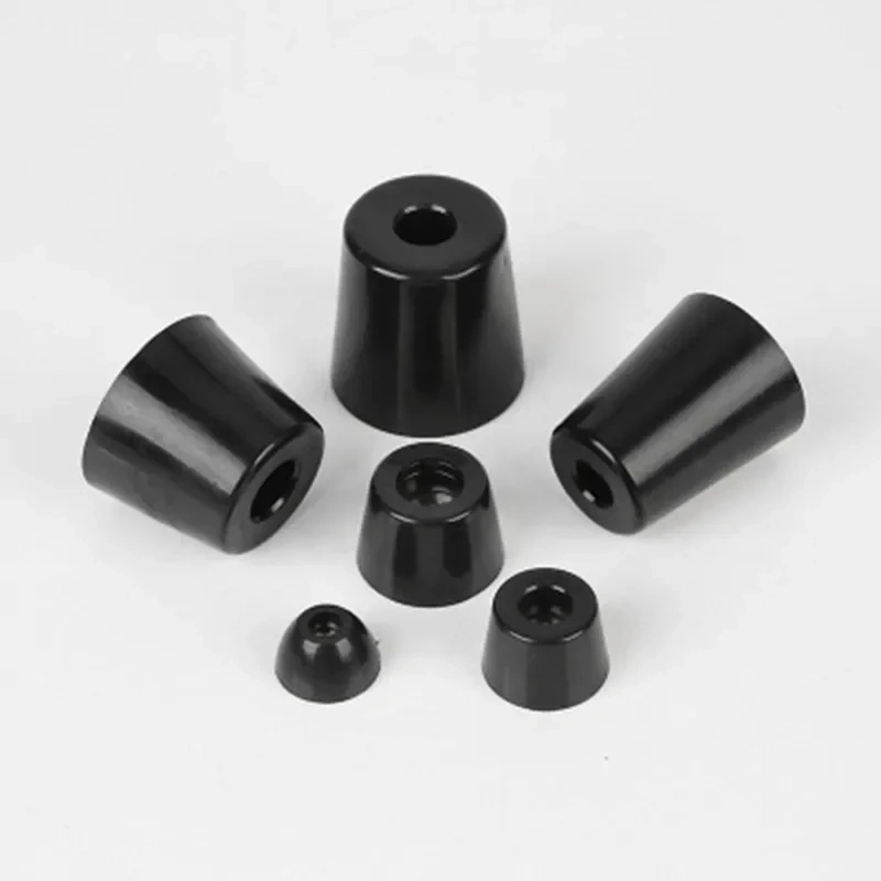8pcs Black Speaker Cabinet Furniture Chair Table Box Conical Rubber Foot Pad Stand Shock Absorber S / M / L Skid Resistance