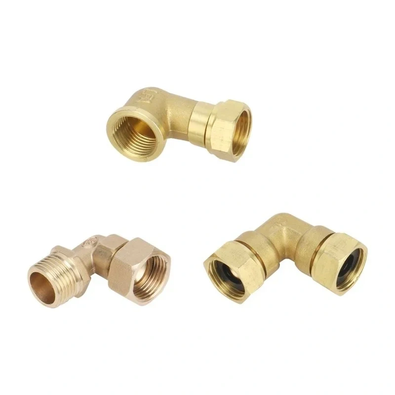 1pcs Brass Elbow G1/2 Junction Union Joint Coupling 1/2" Male/Female Connector Plumbing Pipe Fittings Copper Connection Adapters