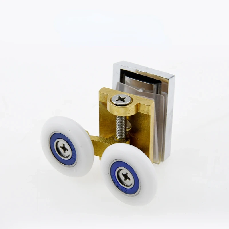 Shower Door Rollers Copper Double-Wheel Sliding Shower Door Roller Bearing Wheel Runners Replacement