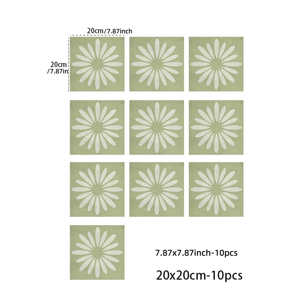 10pcs Sunflower Crystal Hard Tile Ceramic Wall Sticker Kitchen Closet Home Decor Art Mural Tear Stickers Wall Stickers