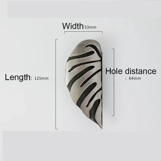 Leaf Handle Black Gold Leaves Creative Cabinet Handles Drawer knobs Wardrobe Door handles Furniture Handles