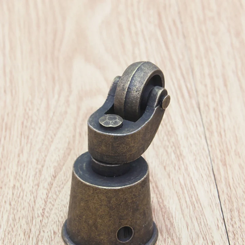 4PCS/LOT 38*63mm Premintehdw Zinc Round Cup Caster Swivel Castor Castors Brush Brass Finish