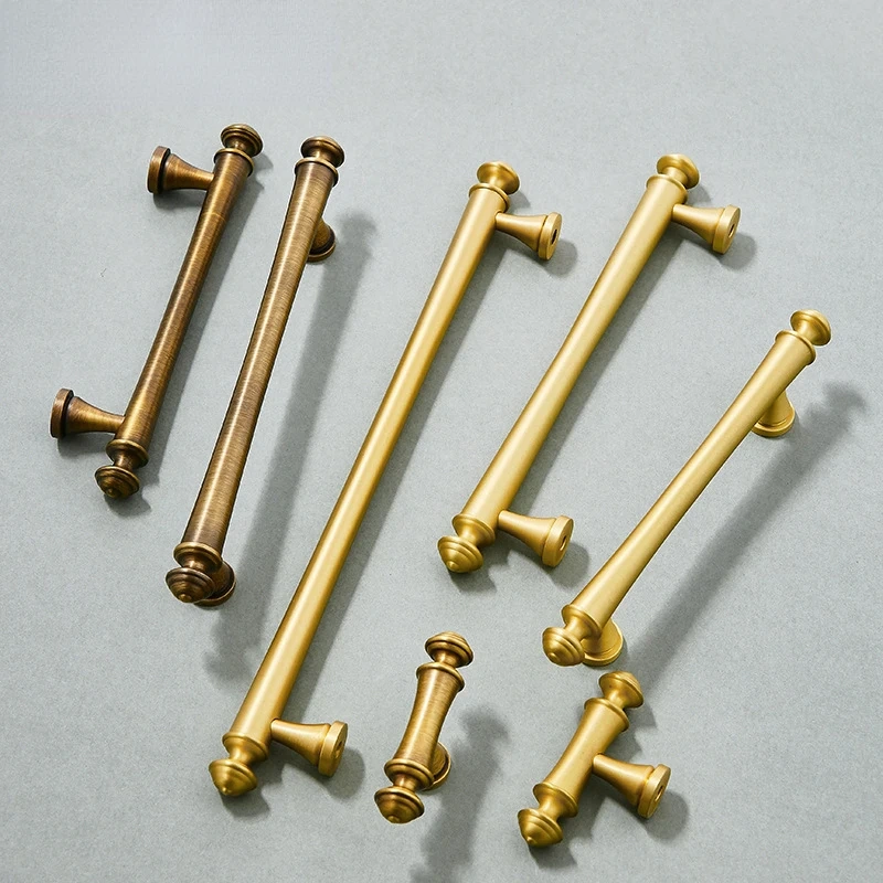 Elegant Dresser Drawer Pulls Satin Brass Kitchen Handles Drawer Pulls Bedroom Knobs Solid Brass T Bar Cabinet Hardware Bronze
