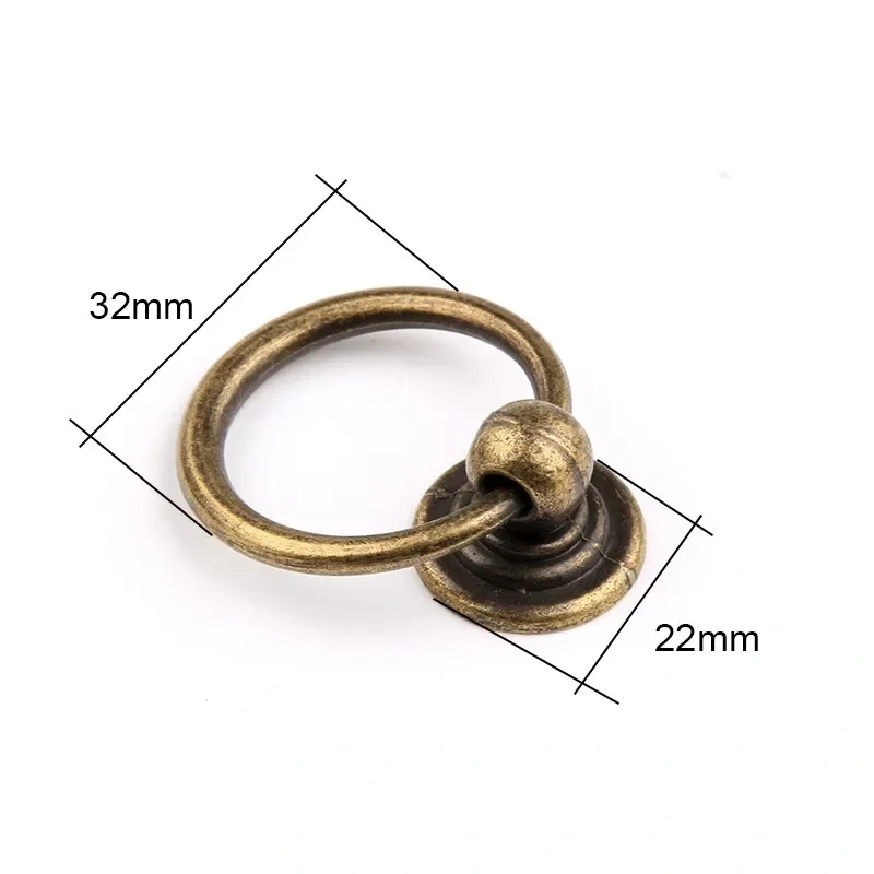 Antique Bronze Cabinet Drawer Knobs Dresser Cupboard Wardrobe Furniture Pulls Ring Handle Wooden Box Jewelry Knobs door knocker