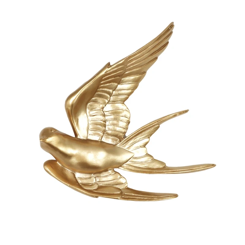 1PC  Resin Birds Creative For  3d Sticker Living Room Animal Figurine Wall Murals TV Background Portable  Decorative Home Decor