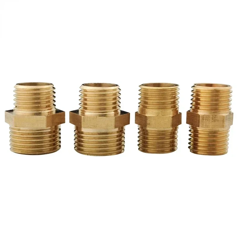 Brass Pipe Hex Nipple Fitting Quick Coupler Adapter 1/8 1/4 3/8 1/2 3/4 1 Male to Male Thread Water Oil Gas Connector