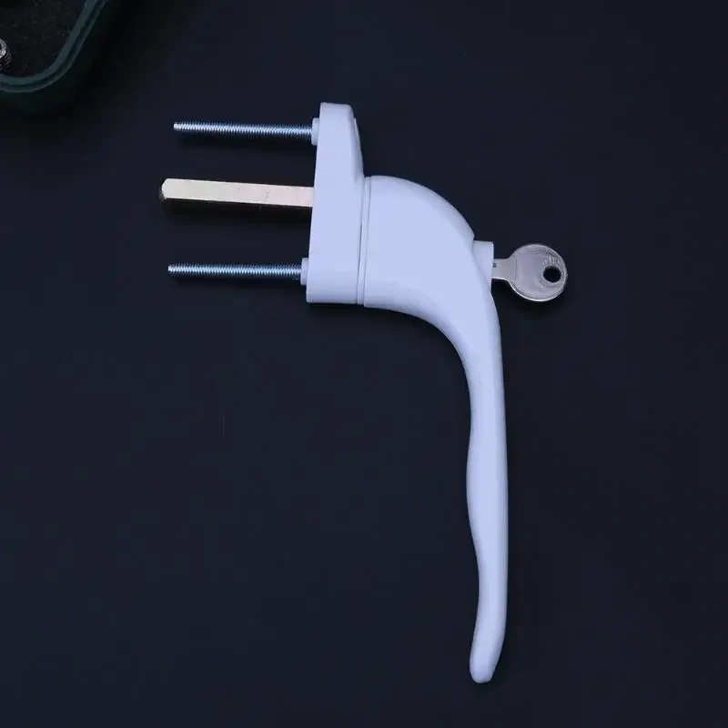 White Aluminum Alloy Window  with Locks Universal Door Handle Key for Double Glazing  Turning