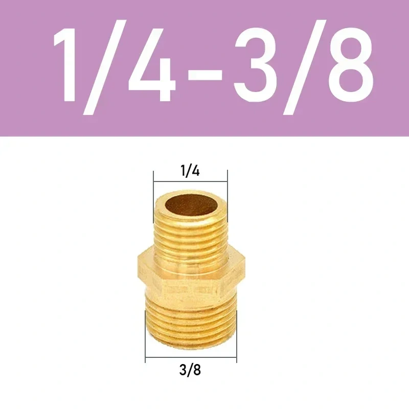 Brass Pipe Hex Nipple Fitting Quick Coupler Adapter 1/8 1/4 3/8 1/2 3/4 1 Male to Male Thread Water Oil Gas Connector