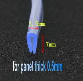 Rubber U Strip Edge Shield Encloser Bound Glass Metal Wood Panel Board Sheet Vehicle Seals Thick 0.5mm - 19.5mm x 1m Transparent