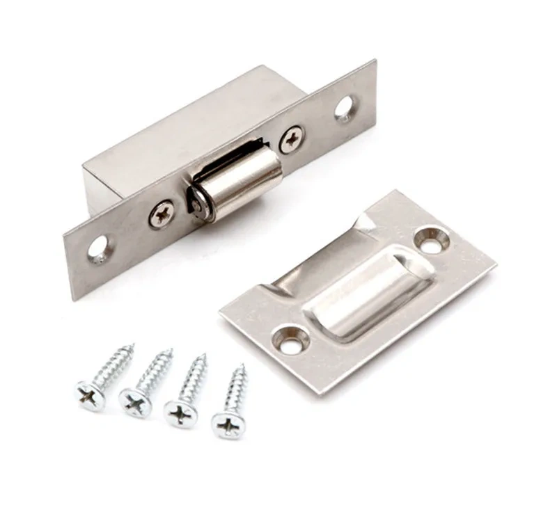 High-quality Hidden Stainless Steel Door Latches Cupboard Cabinet Roller Latch Lock Wooden Door Stops Home Furniture Hardware
