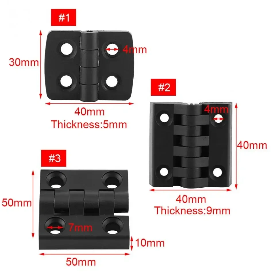 10pcs Hinges Black Color Nylon Plastic Butt Hinge for Wooden Box Furniture Electric Cabinet Scharnier Door Hinges
