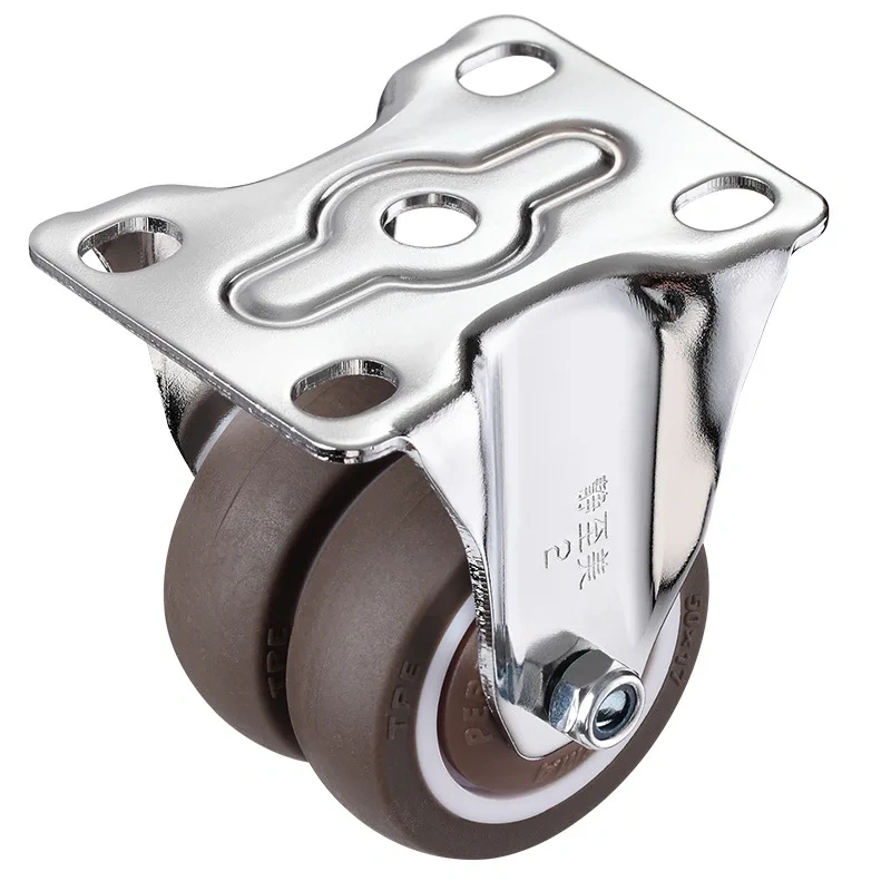 4PCS  Swivel Casters Wheels 1.5" / 2" Heavy Duty Soft Rubber Roller Furniture Caster With Brake for Platform Trolley
