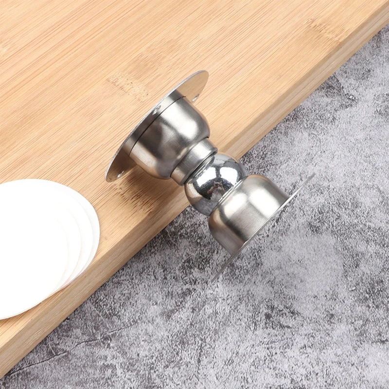 Stainless Steel Sliver Magnetic Door Stopper Holder Noiseless Door Catch Holder Home Hardware for Bedroom Bathroom