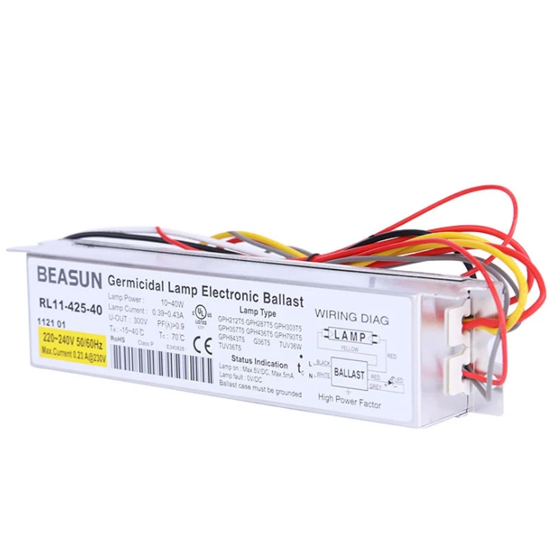 UV Disinfection Lamp Electronic Ballast 10-41W Universal Type RL11-425-40 YL1-425-40 for 21-40W Ultraviolet Tube