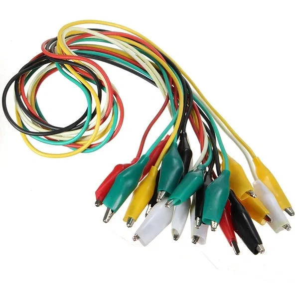 10pcs 50cm Alligator Clips  Portable Double-ended  Crocodile Cable Multifunctional  Jumper Wire Test Leads