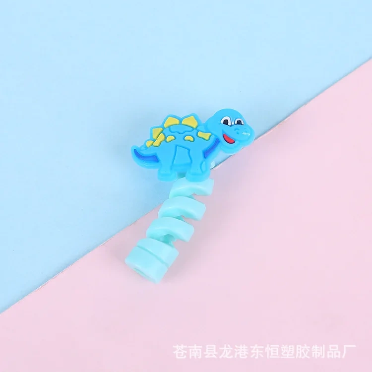 Cartoon spiral data cable charging cable silicone protective cover break protective cover silicone winding device  Protector
