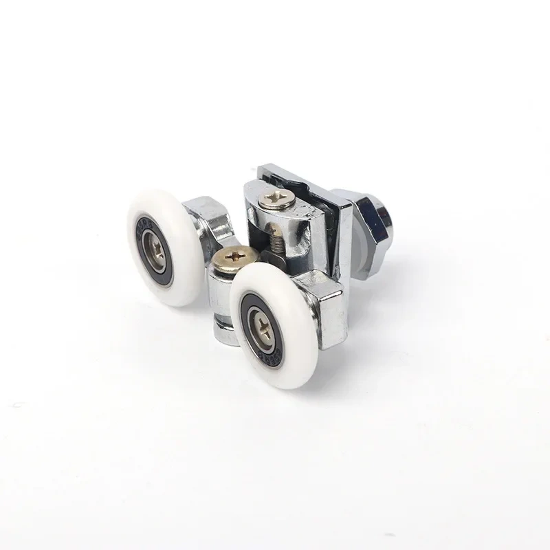 1pcs 23/25mm Electroplated aluminum alloy spring wheel bathroom glass door pulley double pulley Shower room accessories