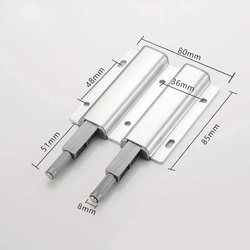 Push to Open Cabinet Catches Aluminum Alloy Door Stops Magnetic Touch Stop Kitchen Invisible Cabinet Pulls Hardware