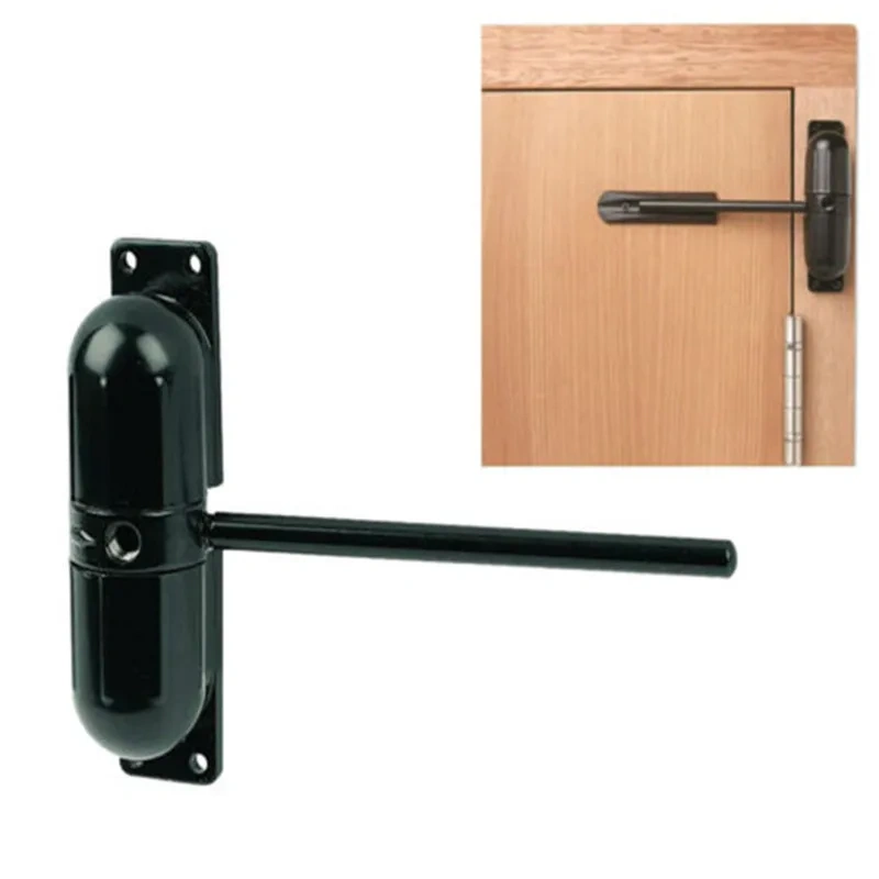1 Set Adjustable Surface Mounted Spring Door Closer Automatic 180 Degree Not Positioning Automatic  Door Hardware 10-70 KGS