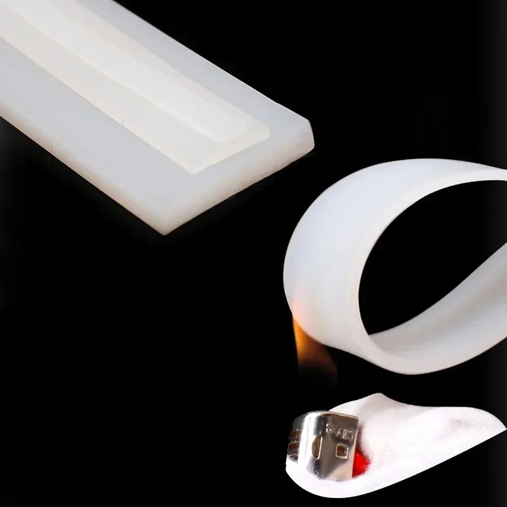 1/2/3/5M White Silicone Rubber Seal Strip Width 10/15/20/30/40mm Thick 2/3/4/5mm Anti-Slip Damper Sealing Gasket Heat Resistant