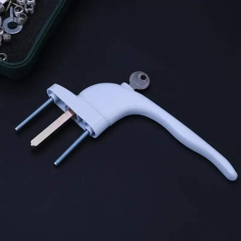 White Aluminum Alloy Window  with Locks Universal Door Handle Key for Double Glazing  Turning
