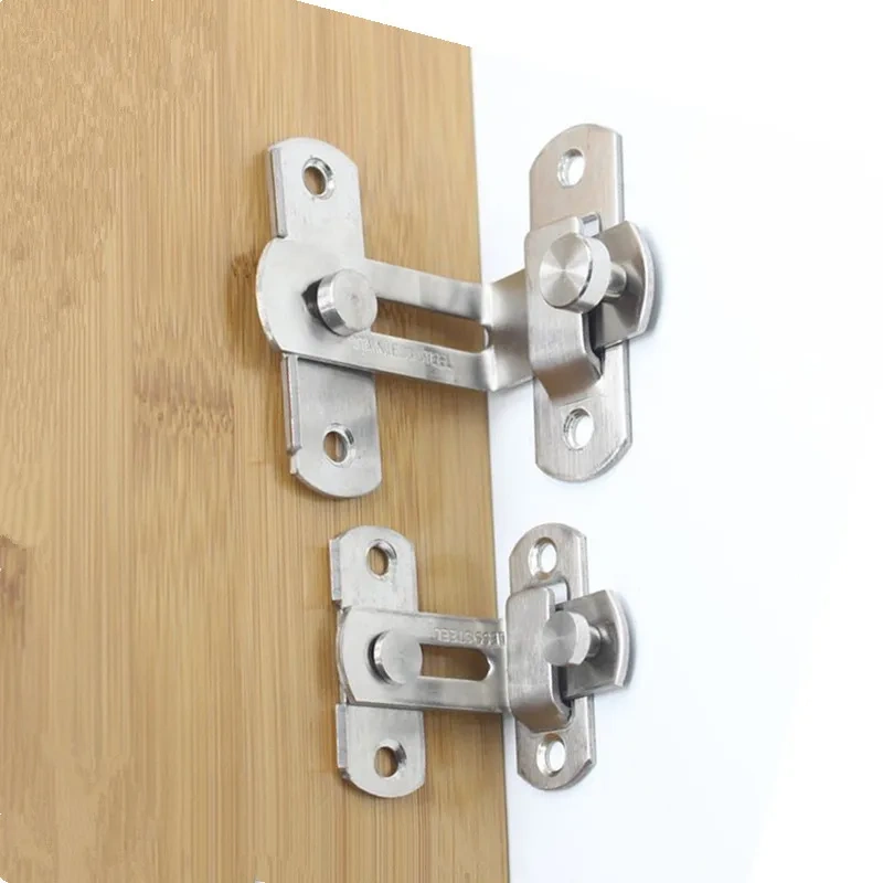 Barrel Bolt Latch Hardware Stainless Steel Anti-theft Cabinet Fitting 90 Degree Door Lock Household Hasp For Window Sliding