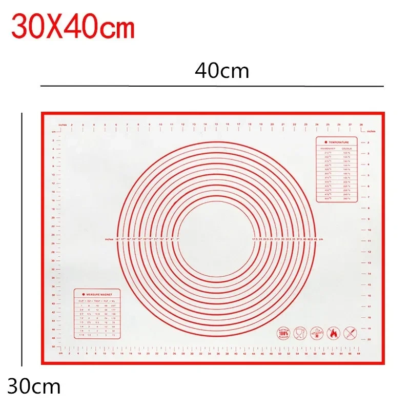 Silicone Baking Mat  Scale Rolling Dough Pad Kneading Dough Mat Non Stick Pastry Oven Liner Bakeware 60*40/40*30cm