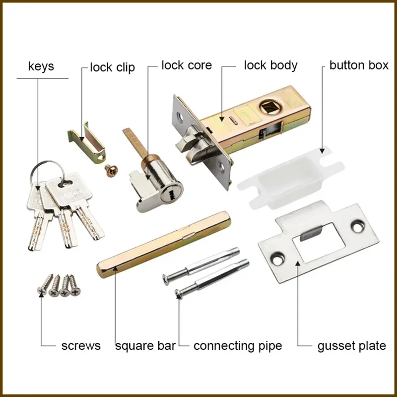 Modern Mute Room Door Lock Handle Fashion Interior Door Knobs Single Bolt Door Lock Anti-theft Gate Lock Furniture Hardware