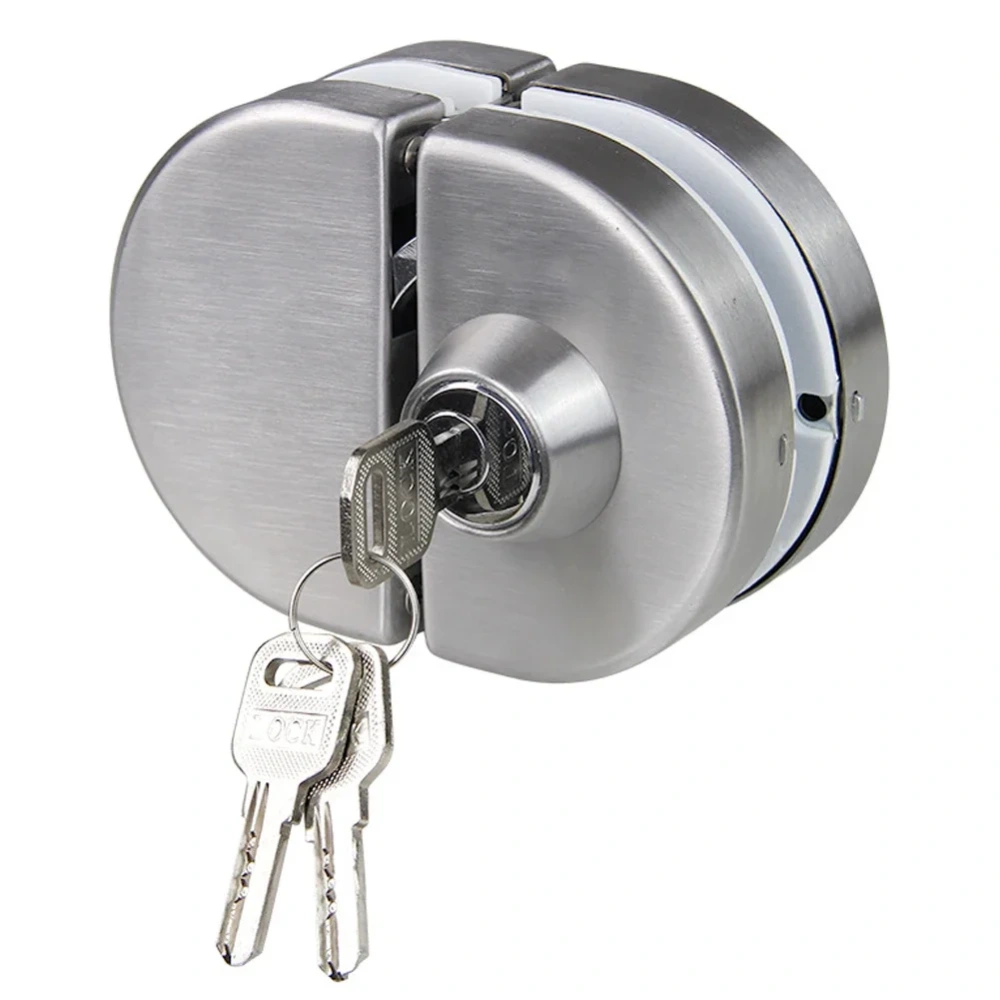 Glass Door Lock Display Cabinet Showcase Locks Stainless Steel Double Door No Need Drilling Anti-Theft Home Door Hardware