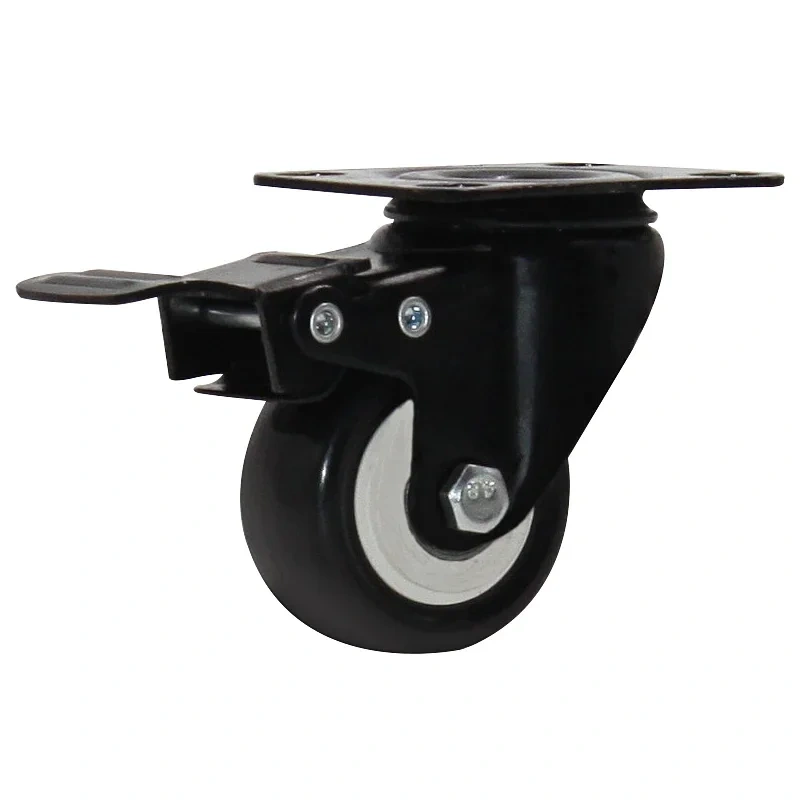 4pcs 2 inches 50mm Heavy Duty 180kg Black Swivel Castor Wheels Trolley Furniture Caster Rubber Screw M10*25