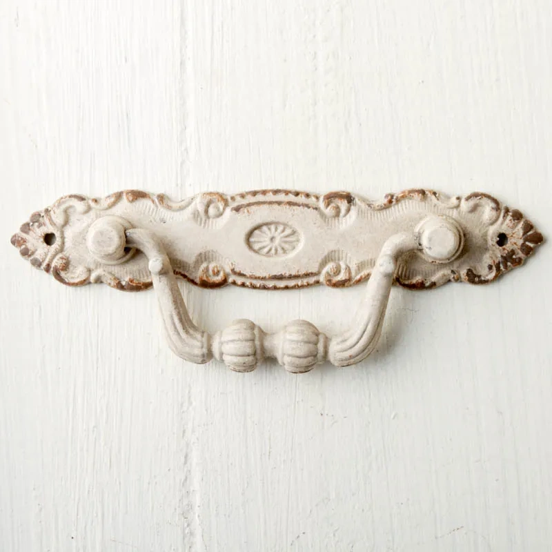 1pcs American Antique Double Hole Handle European Pastoral Hanging Ring Mediterranean Retro Furniture Cabinet Drawer Handle