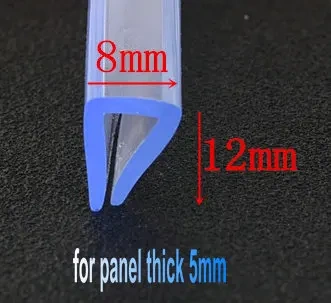 Rubber U Strip Edge Shield Encloser Bound Glass Metal Wood Panel Board Sheet Vehicle Seals Thick 0.5mm - 19.5mm x 1m Transparent