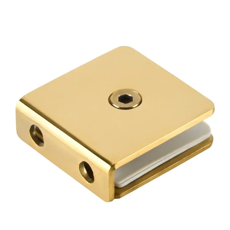 1pcs 304 Stainless Steel Gold Glass Fixed Clip Bathroom Glass Door Fixed Code Corner Partition Shower Room Link Clip