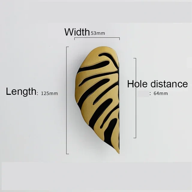 Leaf Handle Black Gold Leaves Creative Cabinet Handles Drawer knobs Wardrobe Door handles Furniture Handles