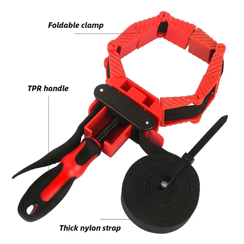 Multifunction Belt Clamping Tools Woodworking Tool Quick Adjustable Nylon Belt Clamp Polygonal Clip 90 Degres Strap Clip