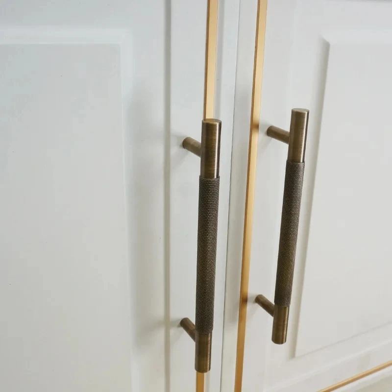 1pcs Light luxurious contracted bronze solid brass knurled handle drawer door handle cabinet knobs