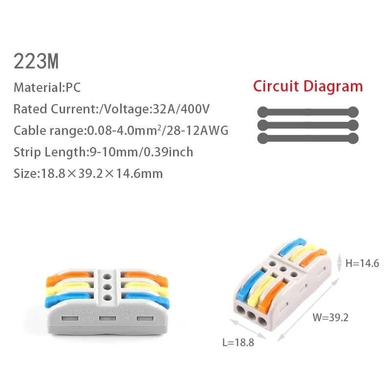 1in multiple out Quick Wiring Connector Universal Splitter wiring cable Push-in Can Combined Butt Home Terminal Block