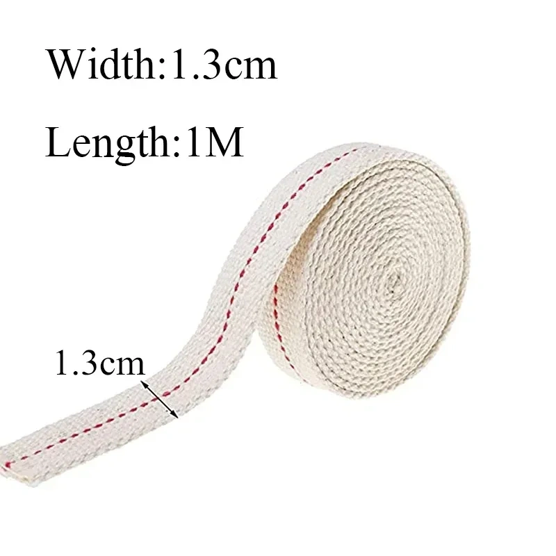 1m x 1cm/1.3cm/1.5cm/2cm Width Kerosene Lamp Wick Braided Cotton Wick Flat Cotton Oil Lamp Wick For Oil Lamp