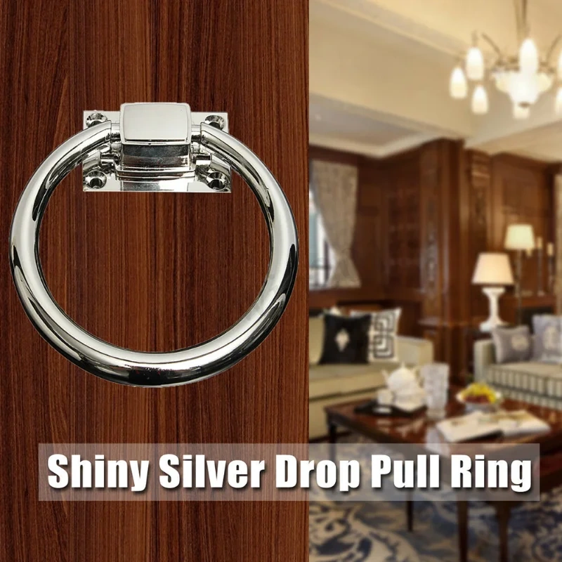 Wooden Door Knock Wear Resistant Home Tool Zinc Alloy Decorative Accessories Modern Cabinet Knob Chair Pull Ring Polishing Steel