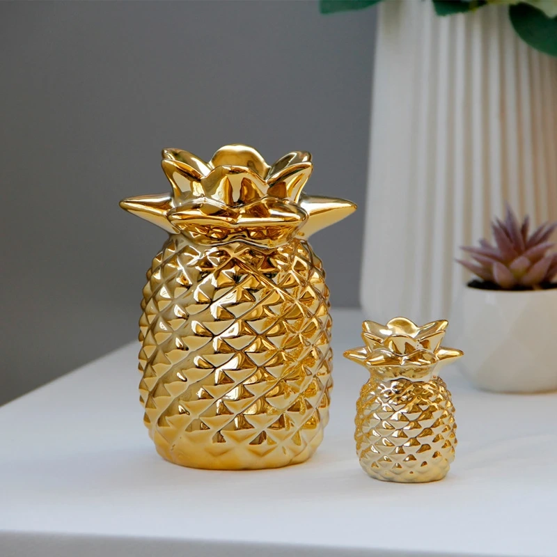 Nordic Style Resin Gold Pineapple Home Decor Living Room Wine Cabinet Window Display Craft luxurious Table Home Decoration Props