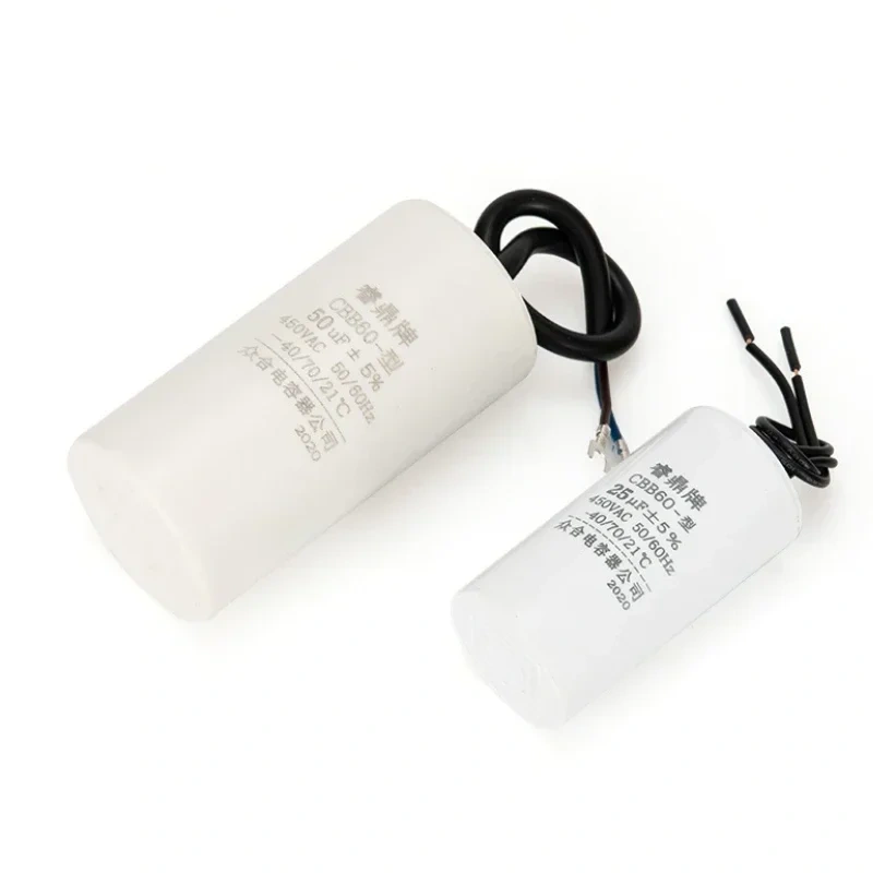1Pcs CBB60 Motor Run Capacitor 450V 4UF 5UF 6UF 8UF 10UF 12UF 15UF 16UF 20UF 100UF Start Water Pump Washer Air Pump with Screws