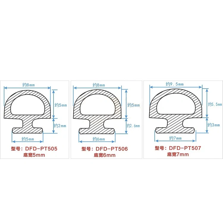 Aluminium Door Window EPDM Rubber Sealing Strip Sliding Screen Sash Seals Gasket 5mm x 7mm x 8mm 6mm x 8mm x 8mm 10m Black