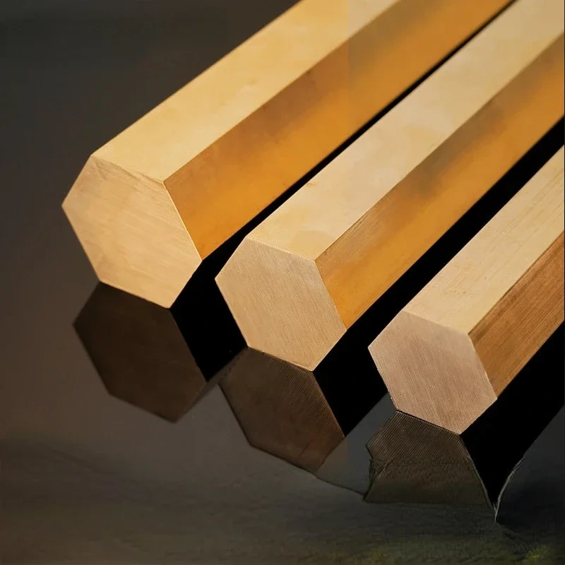 S5~45mm Hexagonal Brass Rods/Bar H59 Brass hexagonal solid column DIY brass material