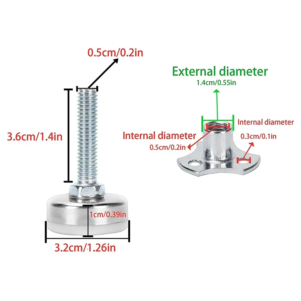 4pcs Adjustable Furniture Leveling Feet，Furniture Levelers Adjustable Furniture Legs，for Cabinets Sofa Tables Chairs Raiser