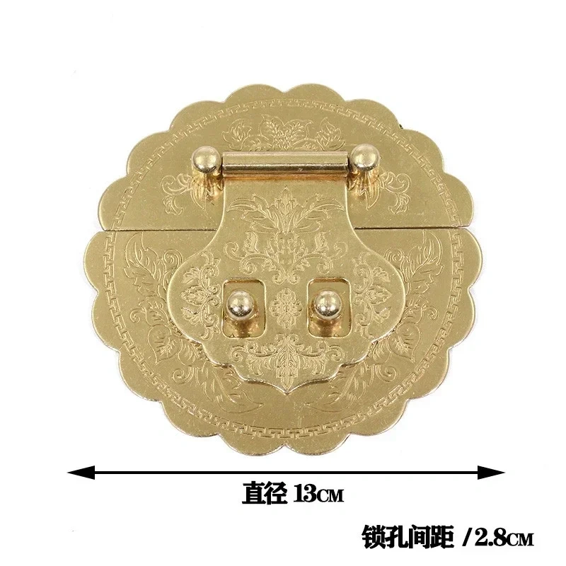 Retro Antique Brass Lock Buckle Box Furniture Box Buckle Jewelry Chest Box Pure Copper Suitcase Buckle Clip Clasp Latch Clasp