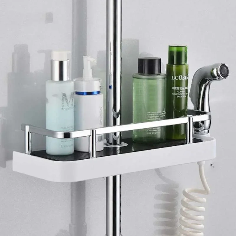 Rectangle Bathroom Organizer Shower Shelves Storage Rack Holder Shampoo Tray Bathroom  Single Tier  Head Holder