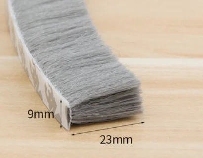 9mm x 23mm  Brush Strip Self Adhesive Door Window Sealing Strip Home Door Window Sound Insulation Wind-proof Strip Gasket