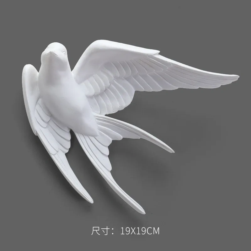 1PC  Resin Birds Creative For  3d Sticker Living Room Animal Figurine Wall Murals TV Background Portable  Decorative Home Decor