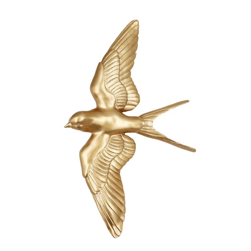 1PC  Resin Birds Creative For  3d Sticker Living Room Animal Figurine Wall Murals TV Background Portable  Decorative Home Decor